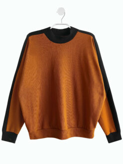 STRICK-SWEATER<br />rusty orange/schwarz