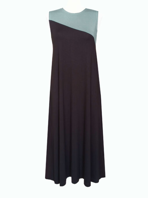 MIDI-DRESS sage/schwarz