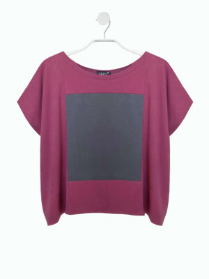 SQUARE TOP berry/grau