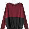 LONGSLEEVE MIT GUMMIZUG wine/schwarz