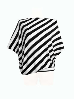 Alternative view of DRAPED TOP Streifen sw