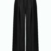 PALAZZO HOSE Halbleinen schwarz