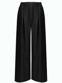 PALAZZO HOSE Halbleinen schwarz