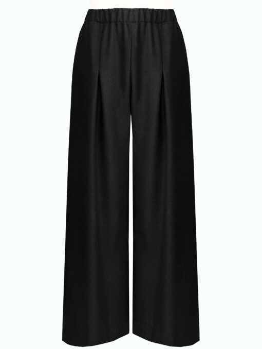 PALAZZO HOSE Halbleinen<br />schwarz