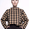 CHECKED PULLOVER sand/schwarz