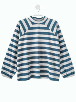 Alternative view of PUFF-SLEEVE TOP Streifen blau/weiss