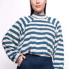 PUFF-SLEEVE TOP Streifen blau/weiss