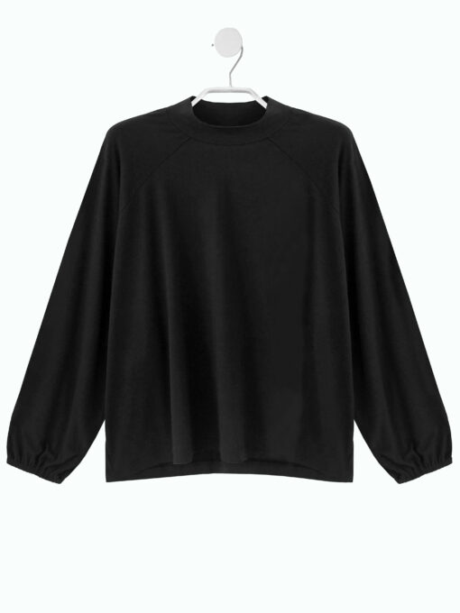 PUFF-SLEEVE TOP schwarz