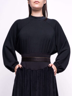 Alternative view of PUFF-SLEEVE TOP schwarz