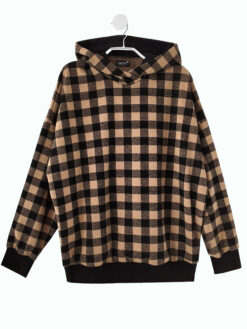 HOODIE Karo sand/schwarz