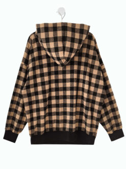 Alternative view of HOODIE Karo sand/schwarz