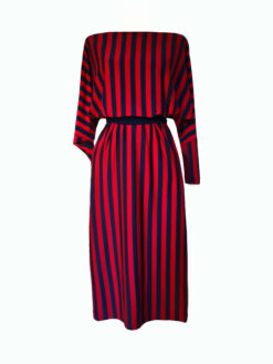 BINDE-KLEID Streifen wine/nachtblau