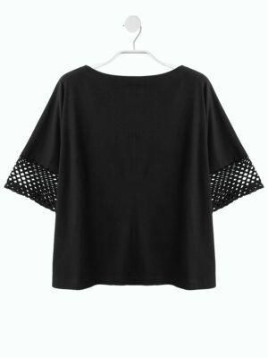 BOXY SHIRT schwarz/mesh