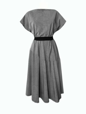 RUFFLE KLEID Streifen sw