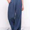 LEINEN WIDE-LEG-PANTS jeansblau