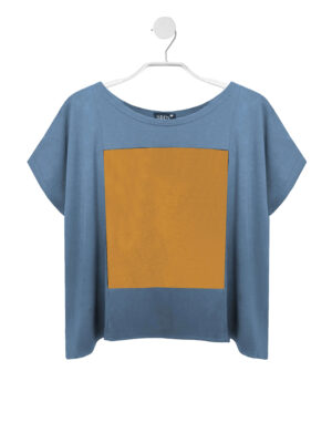 SQUARE TOP rauchblau/honey